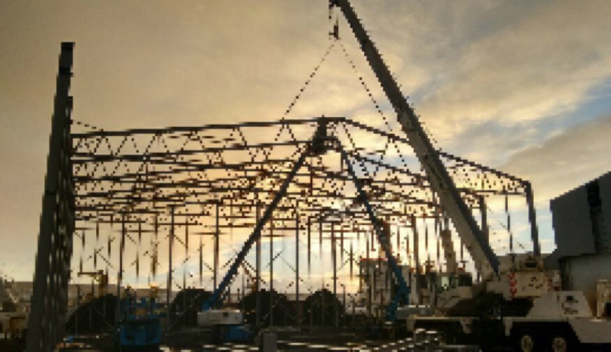 Steel hall construction for cold store in Iceland