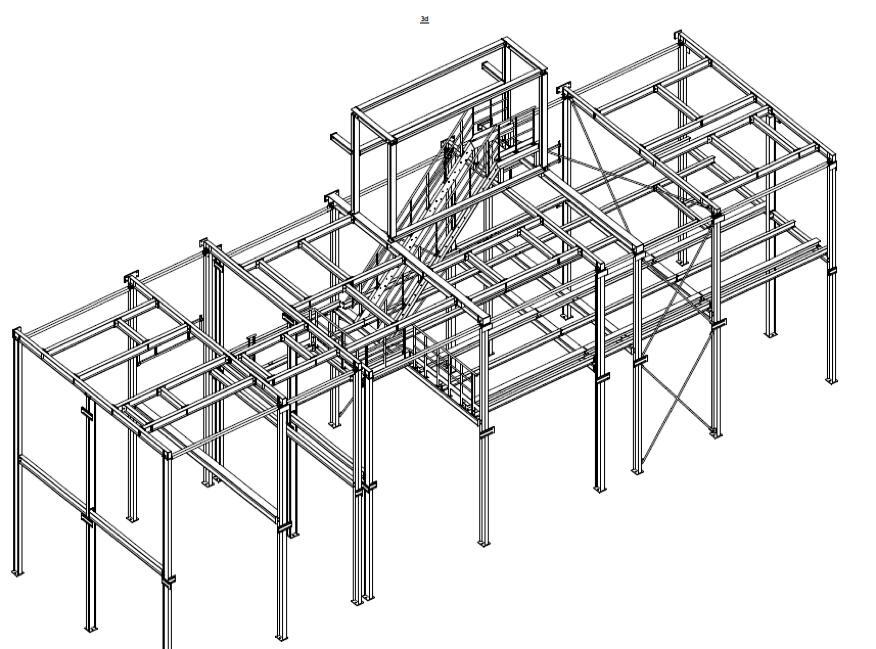 Workshop design of steel structures in ventilations house in a factory in Billund, Denmark