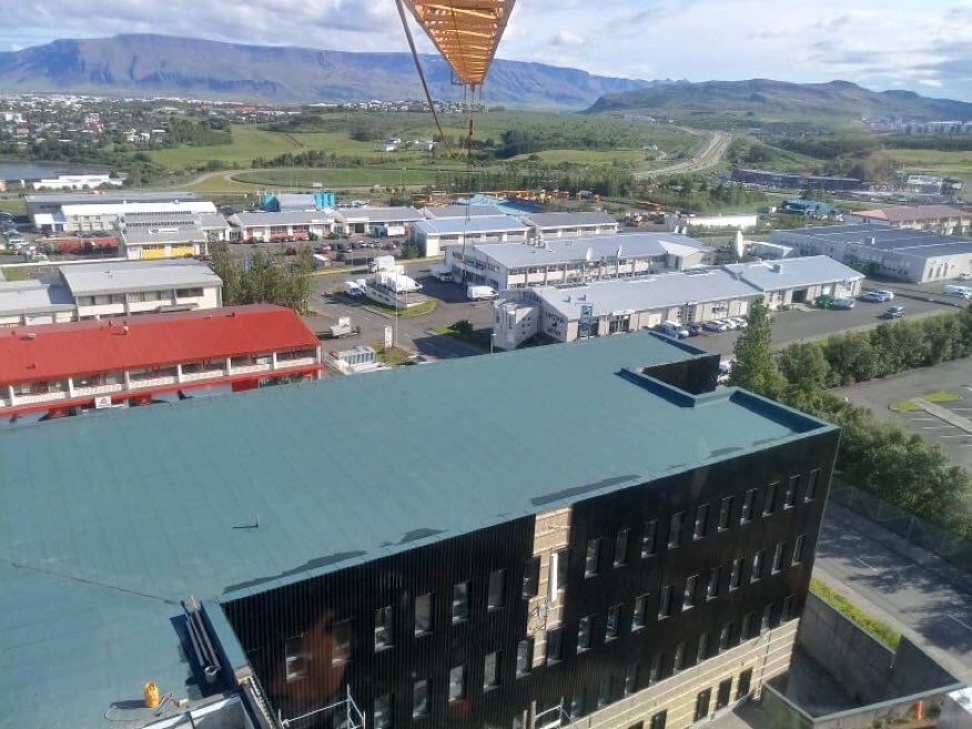 The office building superstructure in Lynghals, Iceland