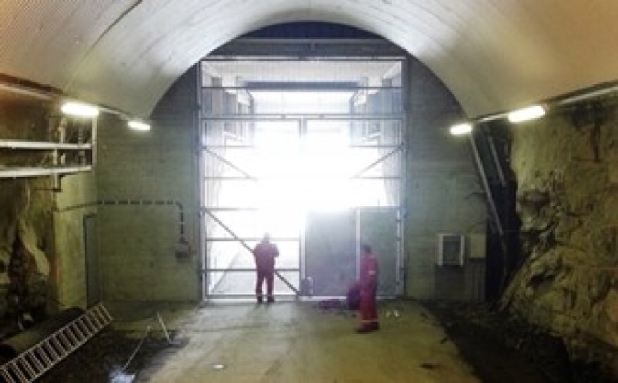 Steel doors closing road tunnels, Norway