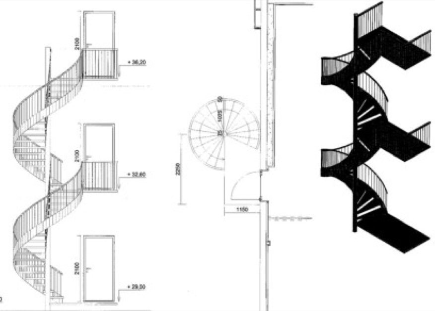 Fire stairs construction, Norway