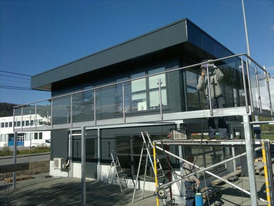 Steel balcony railings, Norway