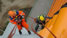 Additional works at heights in rope access in Rotterdam, the Netherlands